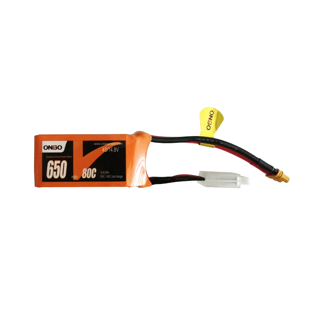 ONBO 14.8V 80C 4S 650mAh LiPo Battery Pack with XT30 Plug